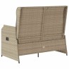 Banc inclinable de jardin avec coussins beige résine tressée 