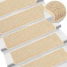 Tapis d'escalier autocollants 15 pcs 65x21x4 cm Beige clair 