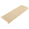 Tapis d'escalier autocollants 15 pcs 65x21x4 cm Beige clair 