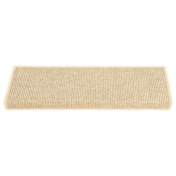 Tapis d'escalier autocollants 15 pcs 65x21x4 cm Beige clair 