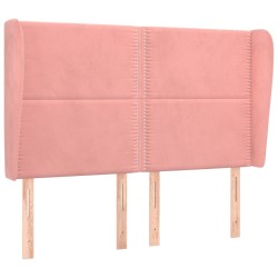 Tête de lit avec oreilles Rose 147x23x118/128 cm Velours 