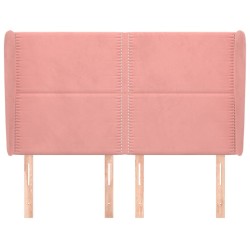 Tête de lit avec oreilles Rose 147x23x118/128 cm Velours 