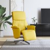 Fauteuil inclinable de massage repose-pieds jaune clair tissu 