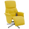 Fauteuil inclinable de massage repose-pieds jaune clair tissu 