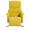Fauteuil inclinable de massage repose-pieds jaune clair tissu 