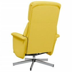 Fauteuil inclinable de massage repose-pieds jaune clair tissu 