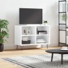 Meuble TV blanc brillant 69,5 x 30 x 50 cm bois d'ingénierie 