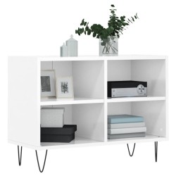 Meuble TV blanc brillant 69,5 x 30 x 50 cm bois d'ingénierie 