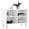 Meuble TV blanc brillant 69,5 x 30 x 50 cm bois d'ingénierie 