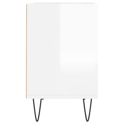 Meuble TV blanc brillant 69,5 x 30 x 50 cm bois d'ingénierie 