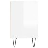 Meuble TV blanc brillant 69,5 x 30 x 50 cm bois d'ingénierie 