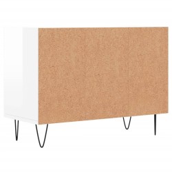 Meuble TV blanc brillant 69,5 x 30 x 50 cm bois d'ingénierie 