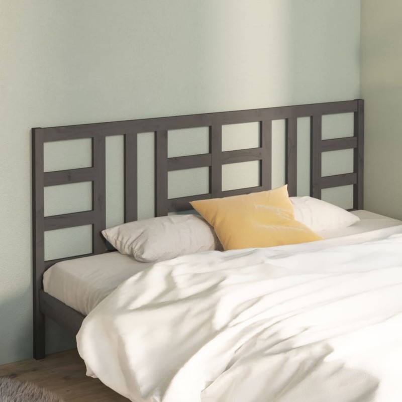 Tête de lit Gris 186x4x100 cm Bois massif de pin Tête de lit Gris 186x4x100 cm Bois massif de pin