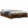 Cadre de lit sans matelas chêne fumé 135x190 cm bois ingénierie 