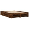 Cadre de lit sans matelas chêne fumé 135x190 cm bois ingénierie 