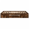 Cadre de lit sans matelas chêne fumé 135x190 cm bois ingénierie 