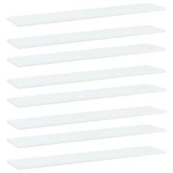 Panneaux de bibliothèque 8 pcs Blanc 100x20x1,5 cm Aggloméré 