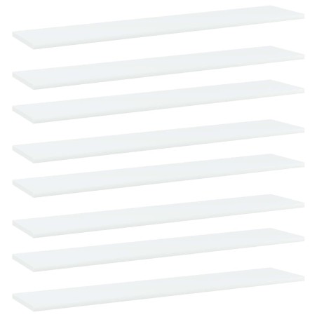 Panneaux de bibliothèque 8 pcs Blanc 100x20x1,5 cm Aggloméré 