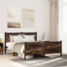 Cadre de lit en métal sans matelas chêne fumé 137x190 cm 