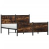 Cadre de lit en métal sans matelas chêne fumé 137x190 cm 