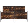 Cadre de lit en métal sans matelas chêne fumé 137x190 cm 