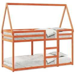 Lit superposé sans matelas cire marron 75x190 cm pin massif 