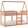 Lit superposé sans matelas cire marron 75x190 cm pin massif 