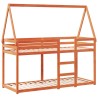Lit superposé sans matelas cire marron 75x190 cm pin massif 