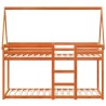Lit superposé sans matelas cire marron 75x190 cm pin massif 