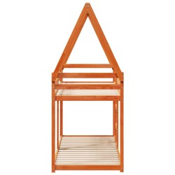 Lit superposé sans matelas cire marron 75x190 cm pin massif 