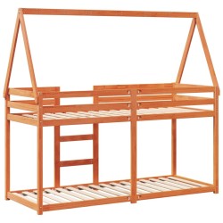 Lit superposé sans matelas cire marron 75x190 cm pin massif 