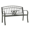 Banc de jardin avec table Gris 120 cm Acier 
