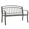 Banc de jardin avec table Gris 120 cm Acier 