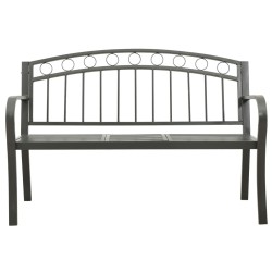 Banc de jardin avec table Gris 120 cm Acier 