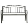 Banc de jardin avec table Gris 120 cm Acier 