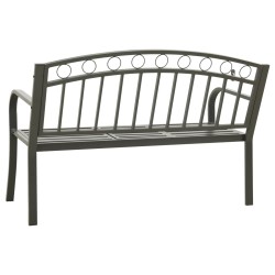Banc de jardin avec table Gris 120 cm Acier 