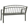 Banc de jardin avec table Gris 120 cm Acier 