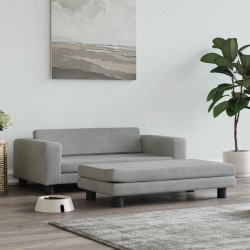 Lit pour chien avec extension gris clair 100x50x30 cm velours 