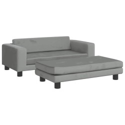 Lit pour chien avec extension gris clair 100x50x30 cm velours 