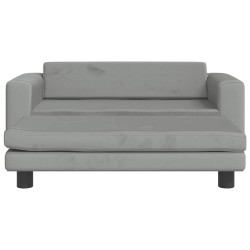 Lit pour chien avec extension gris clair 100x50x30 cm velours 