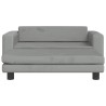 Lit pour chien avec extension gris clair 100x50x30 cm velours 