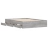 Cadre de lit avec tiroirs sans matelas sonoma gris 135x190 cm 