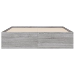 Cadre de lit avec tiroirs sans matelas sonoma gris 135x190 cm 