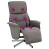 Fauteuil inclinable de massage avec repose-pieds taupe tissu 