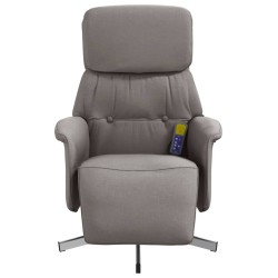 Fauteuil inclinable de massage avec repose-pieds taupe tissu 