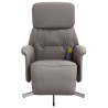 Fauteuil inclinable de massage avec repose-pieds taupe tissu 