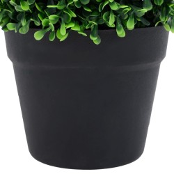 Plantes de buis artificiel 2 pcs avec pots Boule Vert 37 cm 