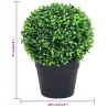 Plantes de buis artificiel 2 pcs avec pots Boule Vert 37 cm 