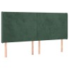 Tête de lit avec oreilles Vert foncé 183x16x118/128 cm Velours 