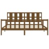 Cadre de lit sans matelas marron miel 200x200cm bois pin massif 